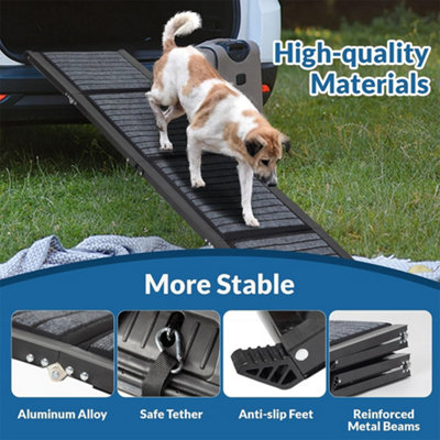 170cm Large Dog Pet Ramp Strong Folding Step Ramp Travel Dog Access Car ...