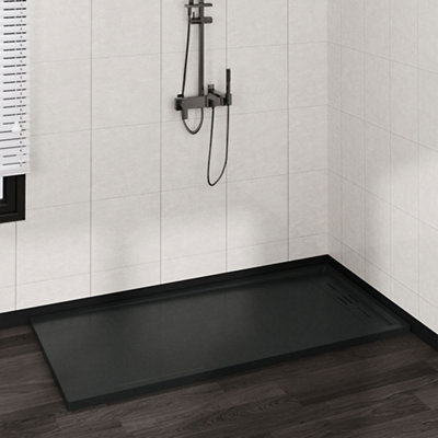 170cm W x 80 cm D x 3cm H Rectangle Shower Tray in Black