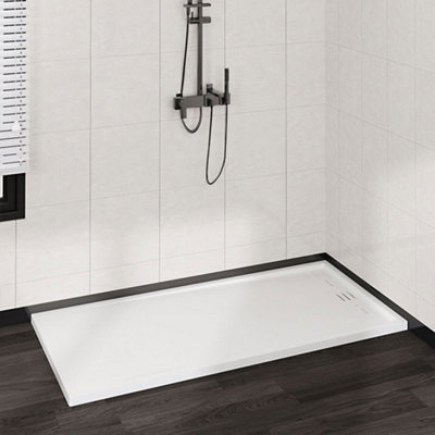 170cm W x 80 cm D x 3cm H Rectangle Shower Tray in White