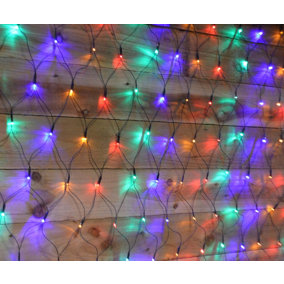 170cm x 120cm Multi Function Christmas Net Lights with 180 Multi Coloured LEDs