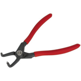 170mm Bent Nose Internal Circlip Pliers - Spring Loaded Jaws - Non-Slip Tips
