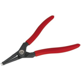 170mm Straight Nose External Circlip Pliers - Spring Loaded Jaws - Non-Slip Tips