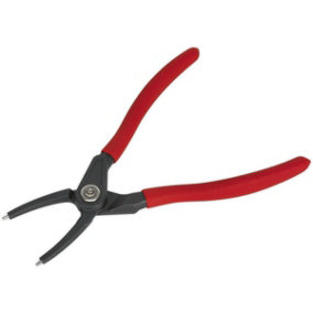 170mm Straight Nose Internal Circlip Pliers - Spring Loaded Jaws - Non-Slip Tips
