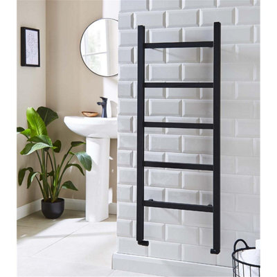 1710mm (H) x 500mm (W) - Black Vertical Aluminum Heated Towel Rail (Orion) - (1.71m x 0.5m) - Depth 32mm