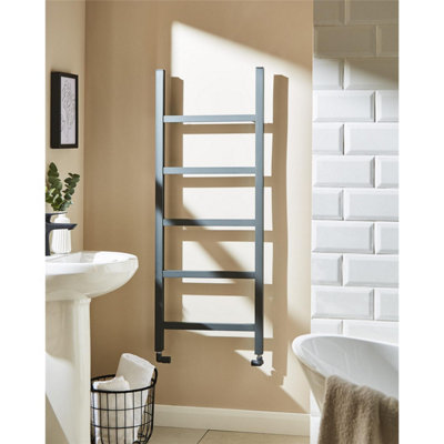1710mm (H) x 500mm (W) - Grey Vertical Aluminum Heated Towel Rail (Orion) - (1.71m x 0.5m) - Depth 32mm