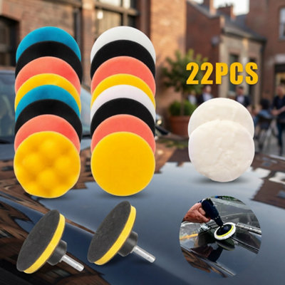  - 22Pcs Car Polisher Polishing Pad Kit Sponge Buffing Waxing Set For Drill Buffer