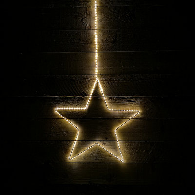 175 Micro LED Indoor Outdoor Hanging Star Frame Christmas Decoration ...
