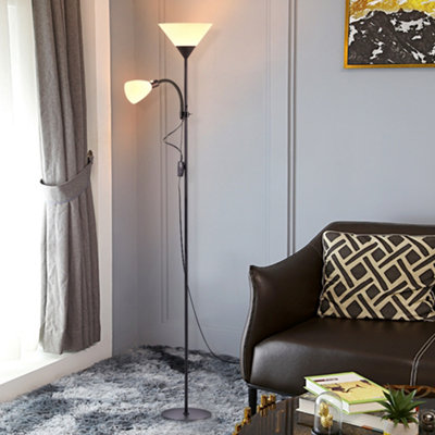 thumbnail image 2 of 72" Black Combo Floor Lamp With Reading Light - Modern Arc Lamp Design, Made In USA 2 of 6