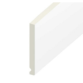 175mm Flat Fascia Board in White - 5m