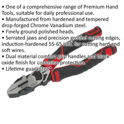 175mm High Leverage Combination Pliers - Serrated Jaws - Corrosion Resistant
