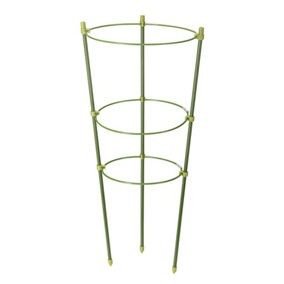 175mm Wide 3 Ring Plant Growing Support Frame Long Stem Flower Climbers Trellis