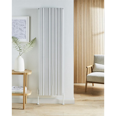 1775MM (H) X 239MM (W) - WHITE SINGLE PANEL VERTICAL ALUMINIUM RADIATOR ...