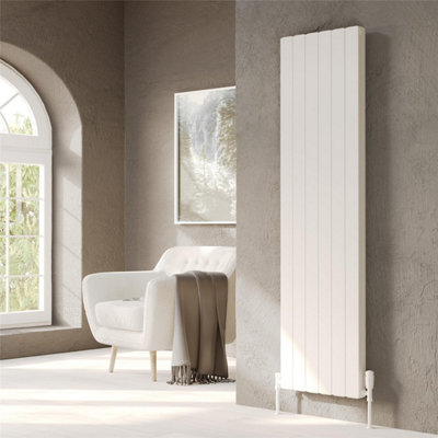 1775mm (H) x 396mm (W) - White Vertical Aluminium Radiator (Wollin ...