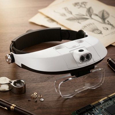  - Professional Headband Led Jeweler Magnifier Glass Loupe Magnifying Headset