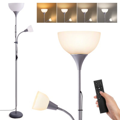 178cm Simple Double Head Floor Lamp with Remote Control, Adjustable ...