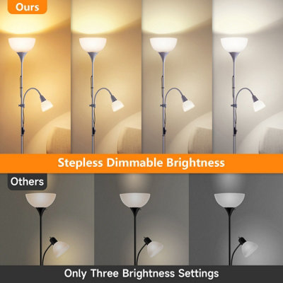 178cm Simple Double Head Floor Lamp with Remote Control, Adjustable ...