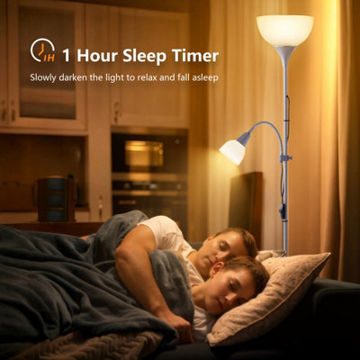 178cm Simple Double Head Floor Lamp with Remote Control, Adjustable ...