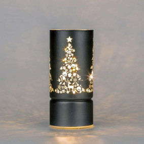 17cm Christmas Decorated Vase Led Grey Glass Vase / Christmas Tree