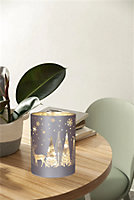 17cm Christmas Decorated Vase Led Silver Glass Vase / Forest