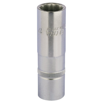 17mm 1/2" Square Drive Elora Deep Bi-Hexagon Socket 11935 | DIY at B&Q