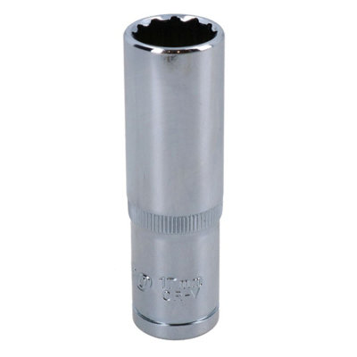 17mm 1/2in Drive Double Deep Long Reach Metric Socket 12 Point Sided Bi-hex