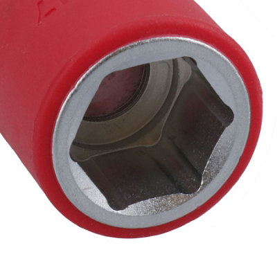 17mm 1/2in drive VDE Insulated Shallow Metric Socket 6 Sided Single Hex ...