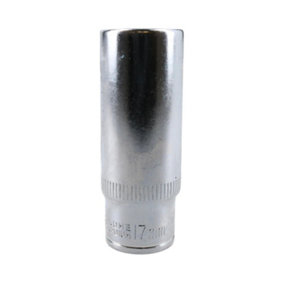 17mm 6 Point 3/8" Drive 64mm Double Deep Metric Socket Chrome Vanadium Steel