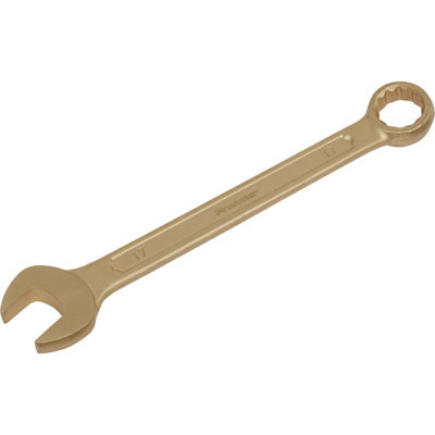 17mm Beryllium Copper Non-Sparking Combination Spanner with Open-End & 12-Point Ring