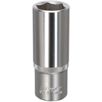 17mm Chrome Vanadium Deep Drive Socket - 3/8 Inch Square Drive Tool