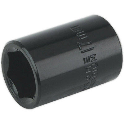 17mm Forged Impact Socket - 1/2 Inch Sq Drive - Chrome-Vanadium Wrench Socket