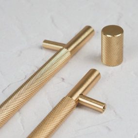 17mm Knurled Brass Gold Cabinet Knob