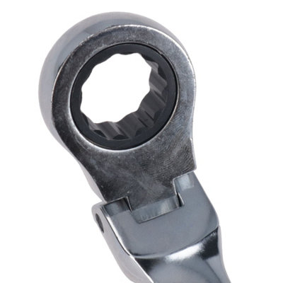 17mm Metric Flexible Combination Ratchet Spanner Wrench Bi-Hex 12 Sided