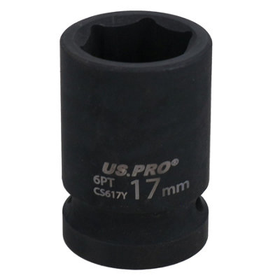 17mm Metric Shallow Impact Impacted European Style Socket 1/2