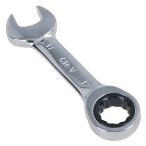 17mm Stubby Ratchet Combination Spanner Metric Wrench 72 Teeth SPN10