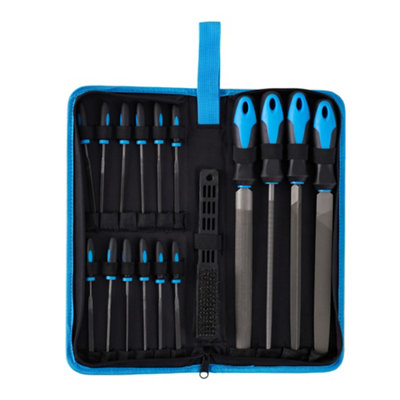 17Pcs Premium Metal File Set Files Tools Premium Metal Files with Durable Suitcase