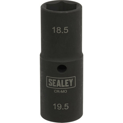 18.5mm & 19.5mm Double Ended Deep Impact Socket Bit - 1/2" Drive, 80mm Length for Easy Bolt Removal