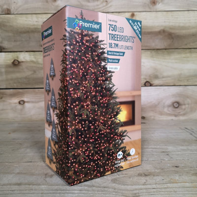 18.7m 750 LED TreeBrights Christmas String Lights with Timer in Red ...