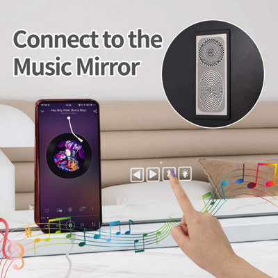 18 Dimmable LED Bulbs Large Mirror, Bluetooth Vanity Mirror with Lights