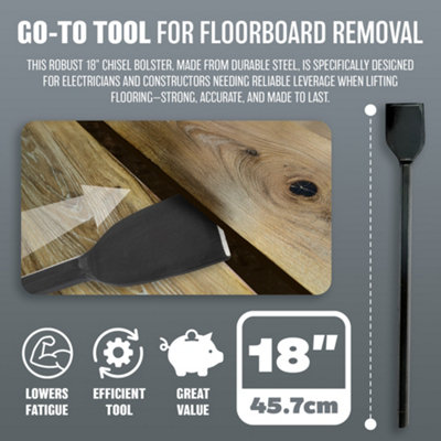 18" Electricians Floorboard Chisel Bolster Hardened Tempered Steel Lifting New - 4