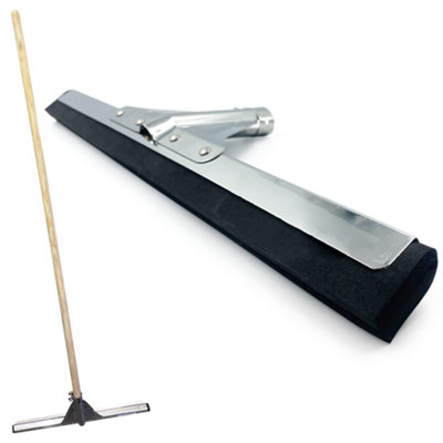 18" Floor Squeegee Stainless Steel with Wooden Handle