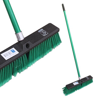 18" Heavy Duty Outdoor Yard Broom and Metal Handle