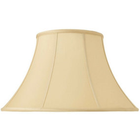 18" Inch Luxury Bowed Tapered Lamp Shade Traditional Honey Silk Fabric & White