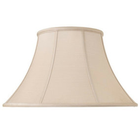 18" Inch Luxury Bowed Tapered Lamp Shade Traditional Oyster Silk Fabric & White
