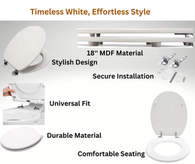 18 INCH MDF Universal Oval Toilet Seat - 4