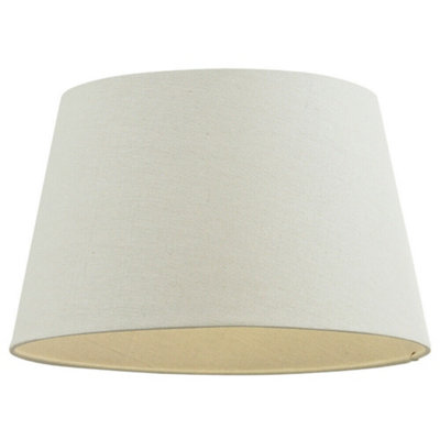 18" Inch Round Tapered Drum Lamp Shade Ivory Linen Fabric Cover Simple Elegant