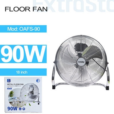 18 inch Silver 90W Floor Standing Cooling Fan
