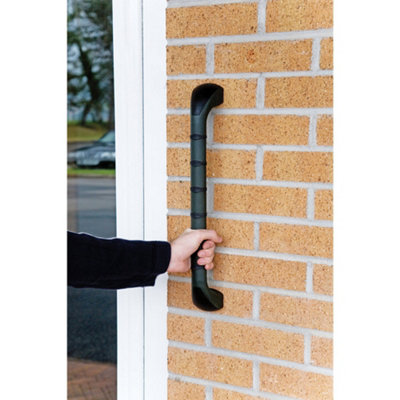 18 Inch Weather Resistant Outdoor Grab Bar with Non-Slip Ribbed Grip for Safety