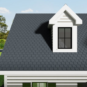 18 Pcs Asphalt Roof Shingle Bitumen Shed Roof Tiles 2.6 m² ,Rectangular, Grey
