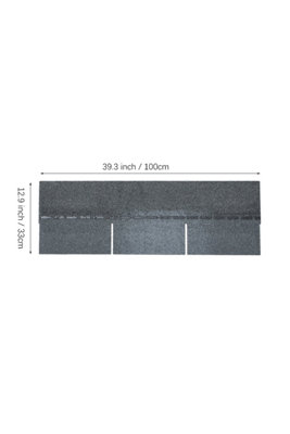 18 Pcs Asphalt Roof Shingle Bitumen Shed Roof Tiles 2.6 m² ,Rectangular, Grey