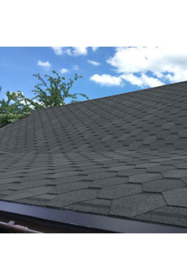 18 Pcs Bitumen Roofing Shingle Shed Felt Roof Tiles,Hexagon Shingle, Cloud lime, 2.6 m²